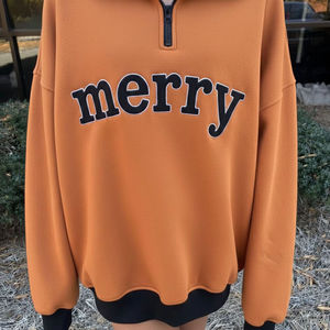 Hoodies pour femmes, style streetwear d'hiver, coupe oversize à épaules tombantes, bicolore, demi-zip, col montant, avec logo sur le devant - Product Image 1