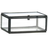 Boîte à bijoux de luxe en laiton doré et verre, transparente, géométrique, décorative, pour souvenirs, présentoir de mariage, coffre de rangement pour maquillage