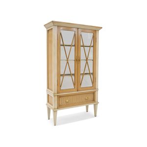French Vintage Wooden <b>Bookcase</b> Glass Door Display Cabinet Luxury Antique Storage Cupboard Living Room Home Office Apartment - Product Image 1