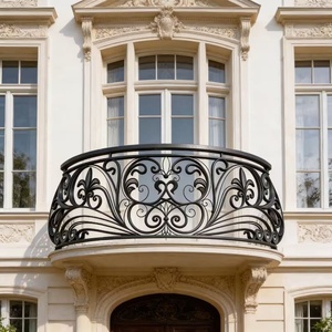 Rampe de balcon en fer forgé traditionnel KHP, résistante à la rouille, facile à installer, 10 lb, pour usage extérieur - Product Image 2