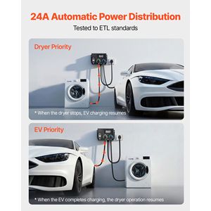 Presa Intelligente NEMA 14-30 con Interruttore Automatico per Ricarica EV, 24A Max 240V, Splitter per Asciugatrice e Caricatore EV - Product Image 2