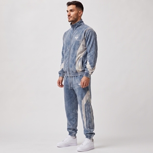 Relaxed Fit Cotton Men Sun Faded Tracksuit Blend Sweatshirt Jogger Pants Casual <b>Athletic</b> Wear Fashion Outfit - Product Image 5