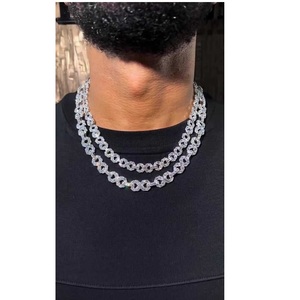 Collar de cadena de cuerda de moissanita chapado en plata S925 de lujo, joyería personalizada brillante para hombres y mujeres, moda hip hop en venta. - Product Image 1