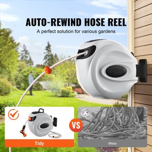 Avvolgitubo da Giardino Retrattile da 30 Metri con Staffa Girevole da 5/8 Pollici Montabile a Parete e Ugello a 9 Getti - Product Image 2