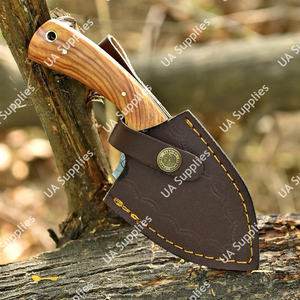 Couteau de chasse et de camping EDC en acier Damas forgé à la main, personnalisable, avec trou pour le pouce et crochet de dépecage, support OEM/ODM, vente en gros - Product Image 6