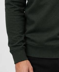 Sweat-shirt pull-over pour homme de qualité supérieure, 100% coton, col montant uni, fermeture éclair métallique, manches longues, poignets et ourlet côtelés - Product Image 3