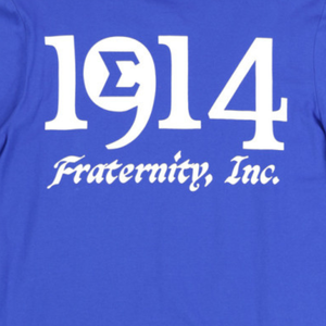 เสื้อยืดแขนยาวสีน้ำเงินรอยัล ลายตัวอักษรกรีก 1914 เสื้อสมาคมพี่น้องชาย แบรนด์ Phi Beta Sigma ผ้าฝ้ายลำลอง - Product Image 4