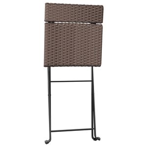 Juego de 8 Sillas Plegables de Mimbre Sintético Marrón, Muebles de Patio de Acero con Recubrimiento en Polvo - Product Image 5