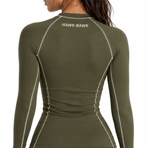 Chemise de sport à manches longues pour femme, personnalisée, à compression, séchage rapide, tissu extensible, respirant, matériau léger, chemise d'entraînement pour femme - Product Image 2