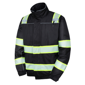 Factory Wholesale Traffic Construction <b>High</b>-<b>Visibility</b> Multi-pocket Breathable Cotton <b>Softshell</b> Work <b>Jacket</b> Safety Reflective - Product Image 3