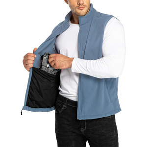 Custom <b>Men's</b> Casual Winter <b>Fleece</b> Vest Lightweight Breathable Thermal <b>Gilet</b> Outdoor Wear Cotton Blend Zipper Closure Pockets - Product Image 4