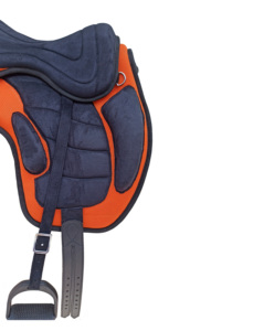 Selle de cheval sans arceau Freemax Orange Noir, légère et flexible, avec sangle réglable, confortable pour l'entraînement, ensemble complet - Product Image 5