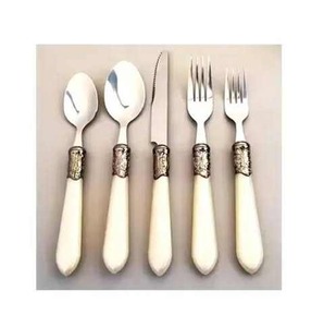 Ensemble de cuillères à manche en résine de haute qualité, couverts en acier inoxydable, parfaits pour les hôtels, les restaurants et la maison - Product Image 4