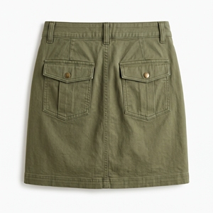 Jupe mi-mollet décontractée en jean uni pour femme, style cargo avec poches, collection printemps-été, OEM ODM, vente en gros, personnalisation du logo, faible MOQ - Product Image 2