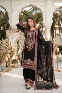 Conjunto de diseñador con hermoso bordado de lentejuelas y trabajo manual con espejos reales, top de Mul Chanderi con pantalones Plazzo y dupatta, listo para usar. - Product Image 3