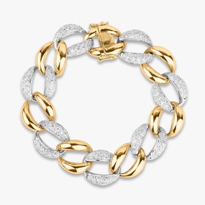 24 Gram Large Cuban Link <b>Bracelet</b> Pave 7in Heavy Chain 14K <b>Solid</b> Gold Round Lab Grown Diamond Luxury Statement Jewelry Wholesale - Product Image 1