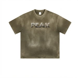 T-shirt vintage unisexe en coton épais, coupe classique, délavé à l'acide, imprimé sérigraphié, streetwear personnalisé, écoresponsable, OEM ODM - Product Image 6