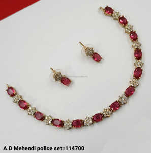 Ensemble de bijoux de mariée en diamant américain classique Collier et boucles d'oreilles en deux pièces pour mariage Style classique à la mode - Product Image 3