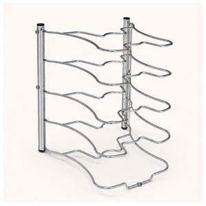 5-Tier Pot and Pan Organizer <b>Rack</b> for <b>Kitchen</b> Cabinet Space-Saving Chrome Metal Standing Type Cookware Storage Holder for Lids - Product Image 3
