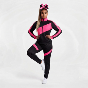 Women Cheerleading Team Tracksuit Custom Sportswear Set Full Sleeve Zip Up <b>Jacket</b> and Matching Jogger Pant - Product Image 1