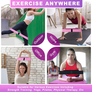 Fawn International Yoga Fitness - Juego de 3 Bandas de Resistencia Elásticas de Látex para Cadera, Antideslizantes y Portátiles, para Ejercicios de Piernas - Product Image 6