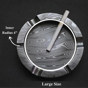 Cendrier en acier Damas de style vintage, cendrier artistique en métal, porte-cendres durable résistant à la chaleur pour cigarettes et cigares - Product Image 6