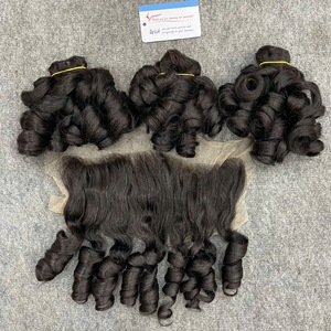 Extensions de cheveux humains vietnamiens bouclés et rebondissants en gros avec fermeture en dentelle HD, boucles douces - Product Image 1