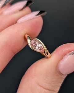 Gorgeous Lab Grown Pink Color 1.01CT Pear Cut Diamond Curve Band <b>Ring</b> For Women's Wedding Party Gift For Girlfriends - Product Image 3