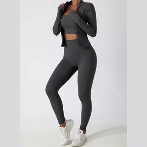 Oem Women Gym Wear <b>Yoga</b> <b>Jacket</b> And Legging 2 Piece Set Custom Activewear Fitness Clothing Manufacturer - Product Image 6
