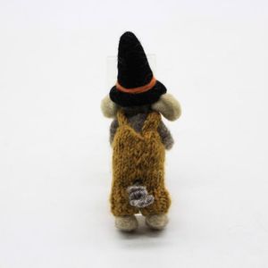 Knitted <b>Mouse</b> Doll Halloween Decoration Witch Hat Pumpkin Holding Cartoon Craft Toy - Product Image 2
