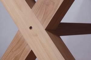 Table à manger en teck massif Nami pour l'extérieur, design moderne, forme rectangulaire, pieds croisés, coussin imperméable, jardin, plage - Product Image 2