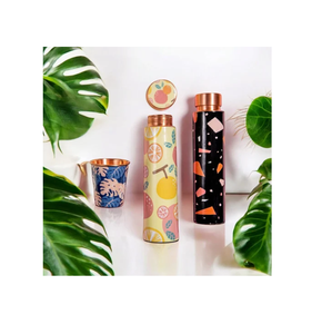 Botella de Agua de Cobre Estampada, 4 Piezas, Elegantes Botellas de Cobre con Estampado de Diferentes Diseños, al Mejor Precio - Product Image 6