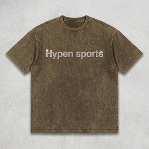 Venta al por mayor de fábrica: Camisetas unisex personalizadas de 250 gramos con lavado ácido, estilo streetwear, vintage, 100% algodón, con efecto desgastado para hombre y mujer. - Product Image 2