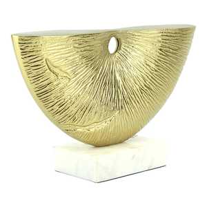 Golden 18.5cm H x 8cm W x 31cm L Sculpture Handmade Modern Art Decor for Living Room Tabletop Display Irregular Shape Design - Product Image 1
