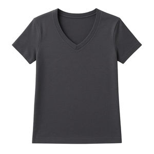 Camiseta de Manga Corta con Cuello en V Personalizable para Mujer, de Lona Ecológica, Certificada GOTS, Premium, Suave, Transpirable y de Secado Rápido - Product Image 3