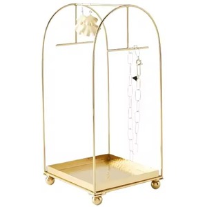 Classic Metal Jewelry Stand Decorative <b>Storage</b> Rack for Necklaces Earrings Bracelets Rings Home Vanity <b>Dressing</b> <b>Table</b> Display Or - Product Image 3