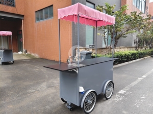 아이스크림 노점용 손수레 간식 판매용 녹 방지 4륜 야외용 - Product Image 4