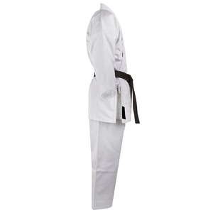 Uniforme de Karate 100% Algodón para Adultos Unisex, Duradero, Corte Regular, Teñido Liso, Disponible en Blanco y Negro con Cinturón - Product Image 3