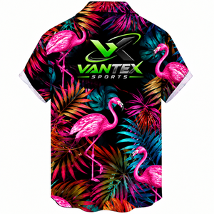 Chemise Hawaïenne Décontractée Vantex Sports pour Homme, à Bouton Unique, Manches Courtes, Imprimé Papillons Tropicaux, Idéale pour les Vacances d'Été, en Popeline Respirante - Product Image 4