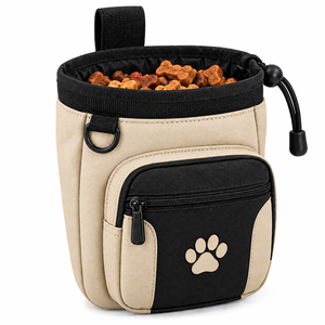 Sac de dressage portable pour chiens avec poche zippée, cordon de serrage réglable, porte-collations pour animaux de compagnie pour la promenade, la formation et l'utilisation en extérieur - Product Image 5