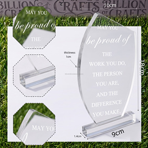 Trophée personnalisé en cristal transparent Billion Of Crafts, plaque de reconnaissance d'entreprise personnalisée pour les réalisations et l'appréciation - Product Image 1