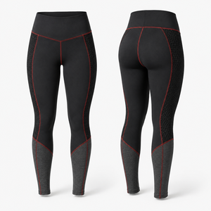 Leggings de yoga taille haute, longueur intégrale, avec panneau en maille à coutures contrastées, extensibles dans quatre directions, design sans couture - Product Image 1