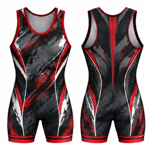 Professional Wrestling <b>Singlets</b> Custom Printed Men’s Wrestling Uniforms Team Competition Sportswear Training Gear - Product Image 1