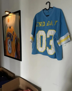 Custom Men's V-Neck Sublimation Transfer Print <b>Patchwork</b> Sweatshirt Quick-Drying 100% Polyester Oversized Jersey 300g Vintage - Product Image 3