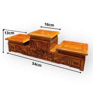 La base à trois niveaux présente un design moderne et simple, fabriquée en bois de Huong naturel, un meuble durable fabriqué au Vietnam. - Product Image 6