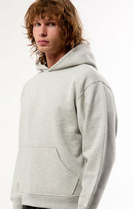 Sweat-shirt à capuche pour homme, coupe classique, gris uni, en polyester/coton French Terry, avec poche, anti-plis, anti-rétrécissement, décontracté - Product Image 1