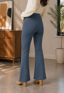 Pantalon long décontracté à taille élastique couleur unie pour femmes et jeunes filles, collection Printemps-Été, vente en gros - Product Image 2