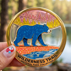 Moneda Conmemorativa Personalizada de Metal, Diseño 3D Transparente con Esmalte y Impresión UV - Product Image 3