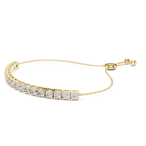 Pulsera de Diamantes Cultivados en Laboratorio de Lujo con Cierre de Cremallera, Oro Amarillo Sólido de 18 Quilates con Baño de Rodio, Ideal para Regalo, Fiestas, Uso Diario y de Oficina - Product Image 1