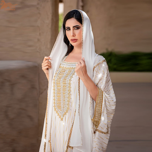 Women Muslim Modest Simple Straight Chiffon Floor-Length Regular Sleeve ODM Abayas Loose Caftan Morocco Kebaya 100% Cotton - Product Image 4